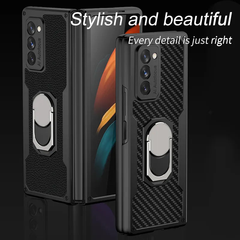 Galaxy Z Fold 3 Foldable Shockproof PC Case with Ring Holder