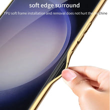 Load image into Gallery viewer, Premium Leather Case With Gold Electroplating For Galaxy S23 Ultra
