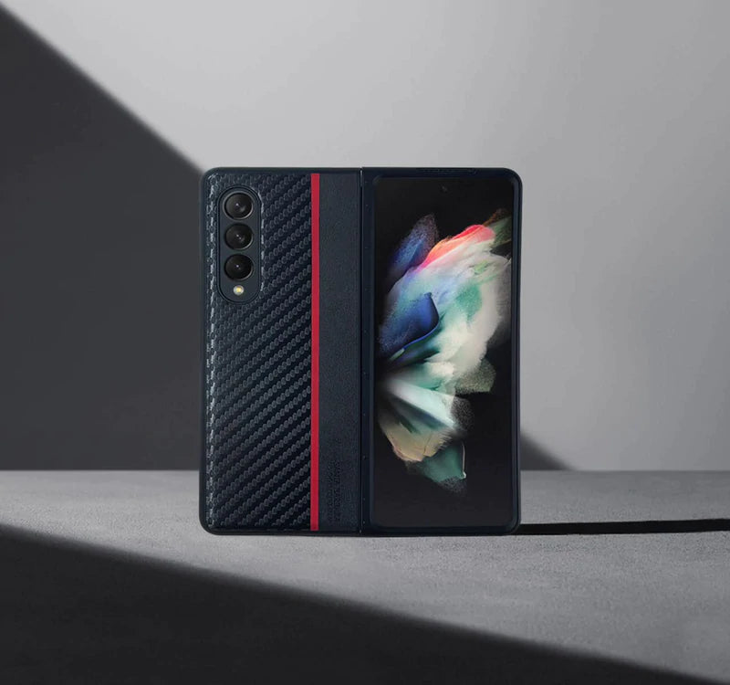 Luxury Carbon Fiber Pattern Phone Cover Samsung Galaxy Z Fold 3